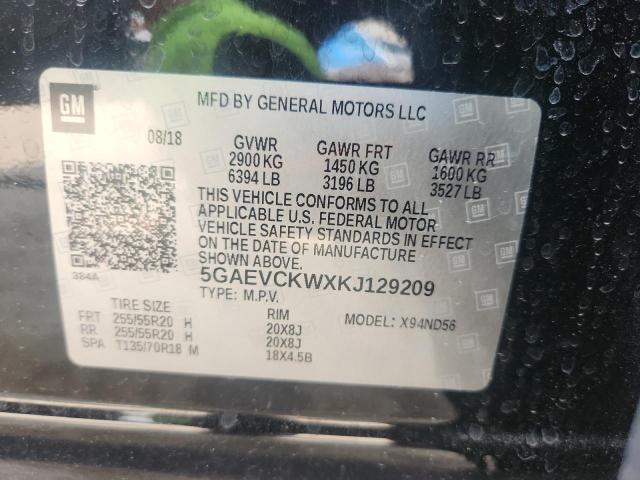 5GAEVCKWXKJ129209 - 2019 BUICK ENCLAVE AVENIR Schwarz Foto 13