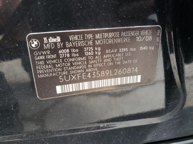5UXFE43589L260814 - 2009 BMW X5 XDRIVE30I BLACK photo 13