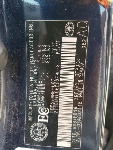 2T1BU4EE6CC879698 - 2012 TOYOTA COROLLA BASE BLUE photo 12