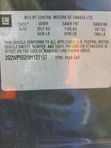 2G2WP552981123197 - 2008 PONTIAC GRAND PRIX 灰色 照片 12