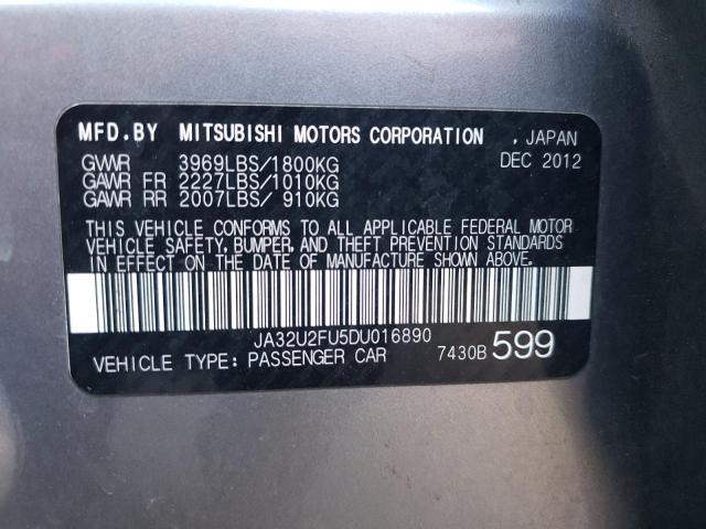 JA32U2FU5DU016890 - 2013 MITSUBISHI LANCER ES/ES SPORT SILVER photo 13