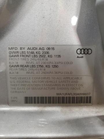 WA1UFAFL0GA008637 - 2016 AUDI A4 ALLROAD PREMIUM PLUS GRAY photo 13