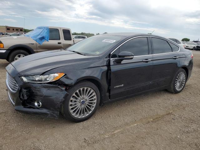 3FA6P0RU9DR385324 - 2013 FORD FUSION TITANIUM HEV BLACK photo 1