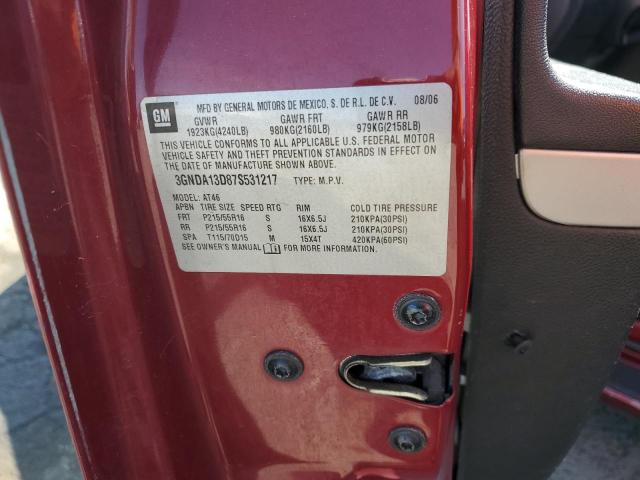 3GNDA13D87S531217 - 2007 CHEVROLET HHR LS BURGUNDY photo 13