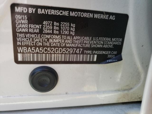 WBA5A5C52GD529747 - 2016 BMW 528 I WHITE photo 12