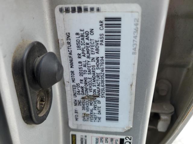 5Y2SL63835Z467694 - 2005 PONTIAC VIBE SILVER photo 12