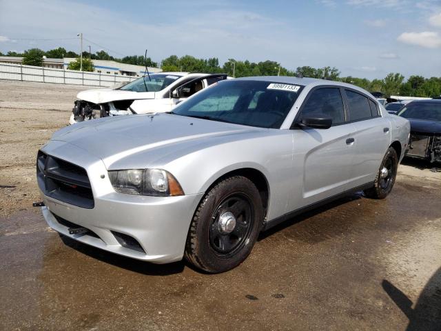 2C3CDXAT3DH717677 - 2013 DODGE CHARGER POLICE SILVER photo 1