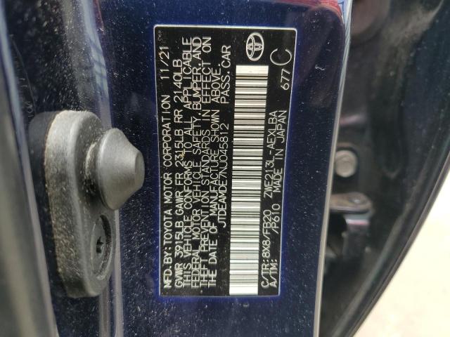 JTDEAMDE7NJ045812 - 2022 TOYOTA COROLLA LE BLUE photo 12