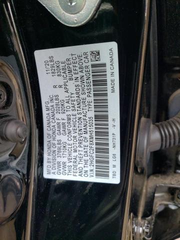 2HGFC2F8XMH515035 - 2021 HONDA CIVIC SPORT შავი ფოტო 12