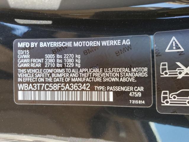 WBA3T7C58F5A36342 - 2015 BMW 435 XI BLACK photo 12