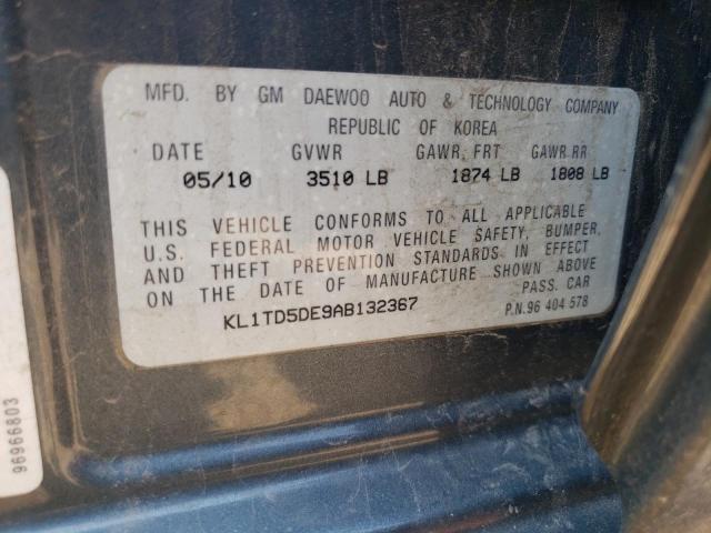 KL1TD5DE9AB132367 - 2010 CHEVROLET AVEO LS 蓝色 照片 12