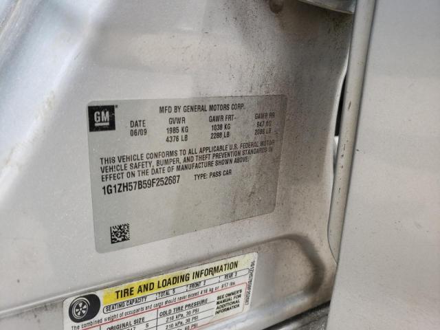 1G1ZH57B59F252687 - 2009 CHEVROLET MALIBU 1LT SILVER photo 12
