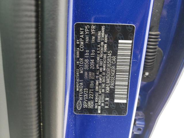 KMHLM4DGXRU658345 - 2024 HYUNDAI ELANTRA SEL BLUE photo 12