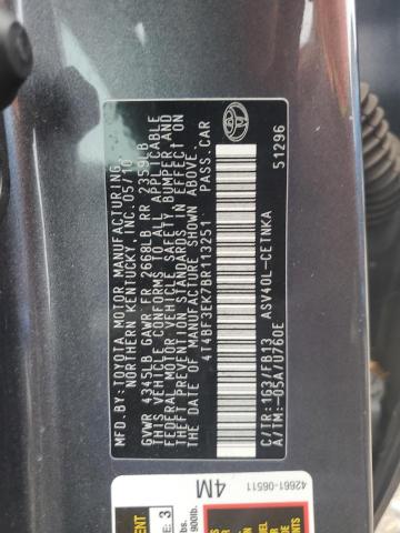 4T4BF3EK7BR113251 - 2011 TOYOTA CAMRY BASE Boz foto 12