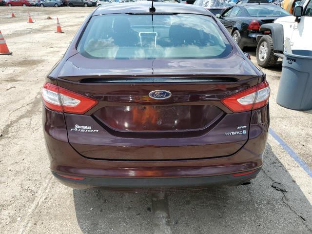 3FA6P0LU2DR219252 - 2013 FORD FUSION SE HYBRID BURGUNDY photo 6