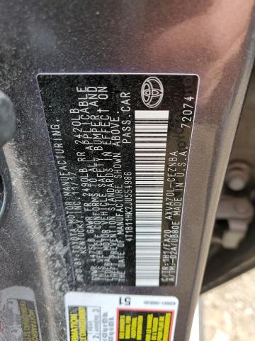 4T1B11HK2JU554986 - 2018 TOYOTA CAMRY L 灰色 照片 12