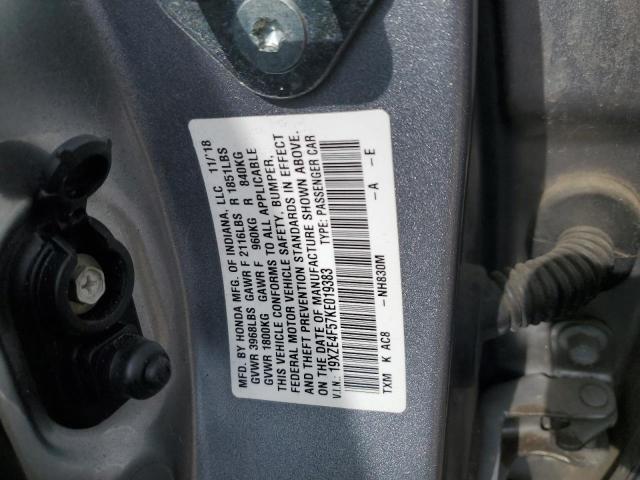 19XZE4F57KE019383 - 2019 HONDA INSIGHT EX SILVER photo 12