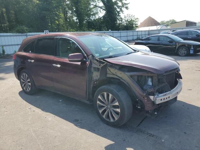 5FRYD4H47EB007833 - 2014 ACURA MDX TECHNOLOGY Темно-червоний фото 4