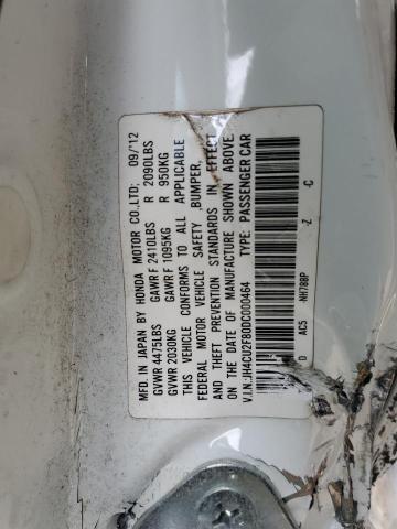 JH4CU2F80DC000464 - 2013 ACURA TSX SE WHITE photo 13