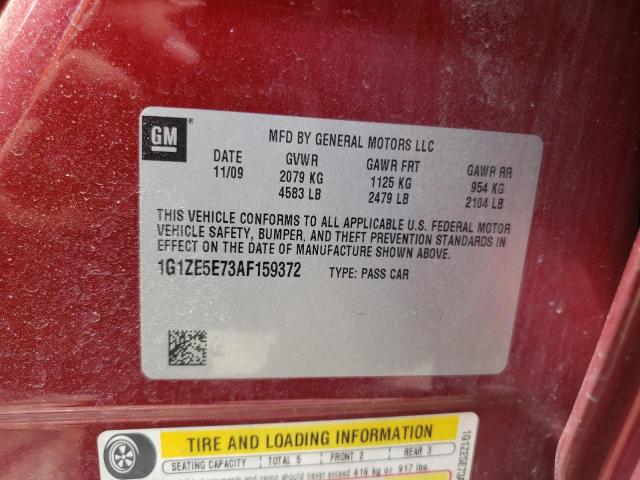 1G1ZE5E73AF159372 - 2010 CHEVROLET MALIBU LTZ წითელი ფოტო 12