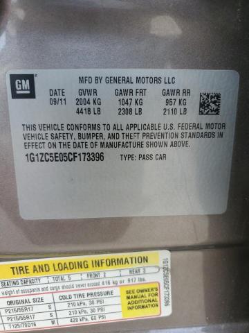 1G1ZC5E05CF173396 - 2012 CHEVROLET MALIBU 1LT GRAY photo 12