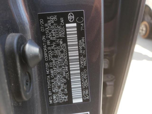 JTDL9MFU0M3023528 - 2021 TOYOTA PRIUS LE GRAY photo 12