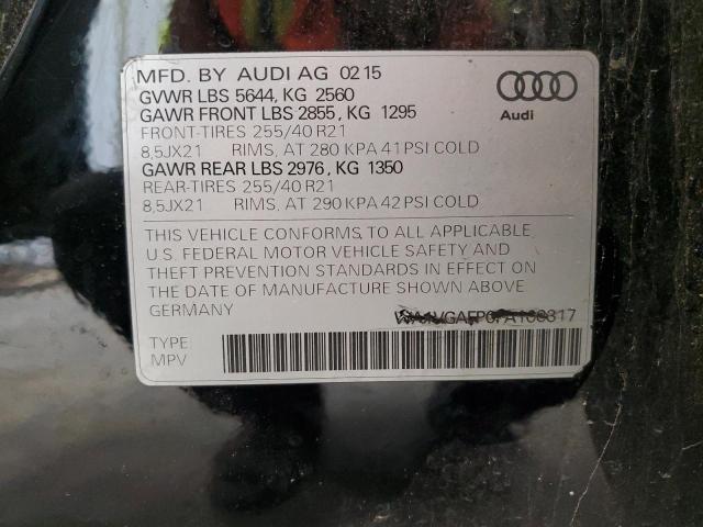 WA1VGAFP0FA100317 - 2015 AUDI SQ5 PRESTIGE BLACK photo 13