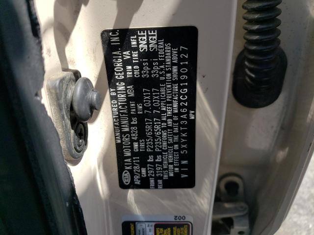 5XYKT3A62CG190127 - 2012 KIA SORENTO BASE CREAM photo 13