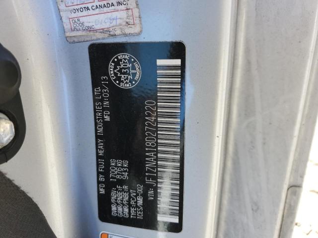 JF1ZNAA18D2724220 - 2013 TOYOTA SCION FR-S ვერცხლისფერი ფოტო 12