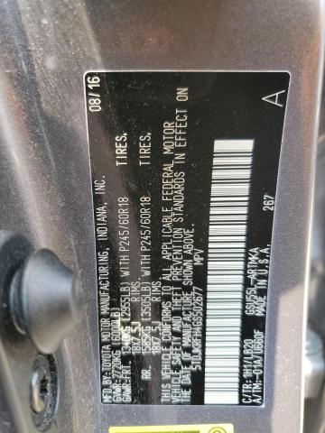 5TDJKRFH4GS502677 - 2016 TOYOTA HIGHLANDER XLE GRAY photo 13