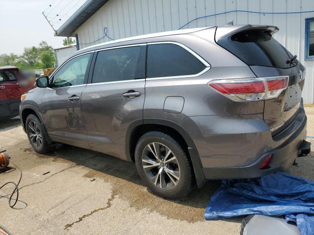 5TDJKRFH4GS502677 - 2016 TOYOTA HIGHLANDER XLE GRAY photo 2