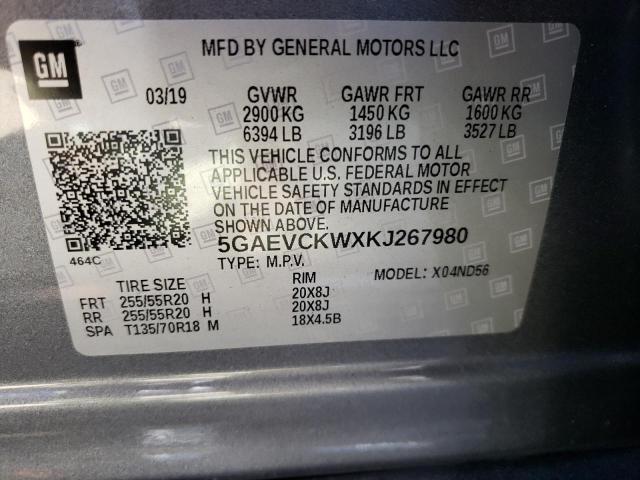 5GAEVCKWXKJ267980 - 2019 BUICK ENCLAVE AVENIR GRAY photo 14