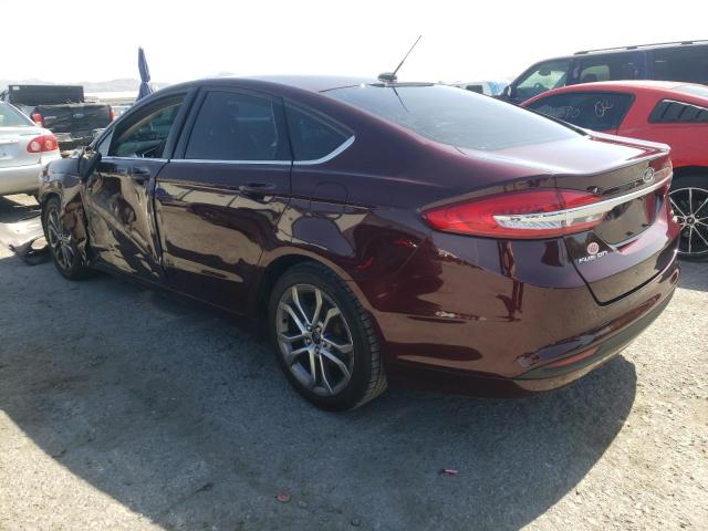 3FA6P0HD5HR303435 - 2017 FORD FUSION SE MAROON photo 2