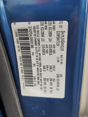 2C4GP54L65R291886 - 2005 CHRYSLER TOWN & COU TOURING 蓝色 照片 13