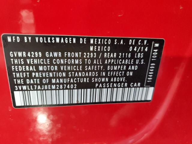 3VWLL7AJ8EM287402 - 2014 VOLKSWAGEN JETTA TDI Qırmızı foto 12