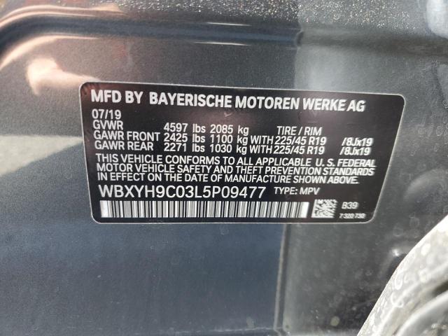 WBXYH9C03L5P09477 - 2020 BMW X2 SDRIVE28I GRAY photo 13