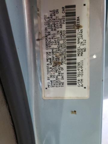 JT2BK12U320052503 - 2002 TOYOTA PRIUS BLUE photo 12