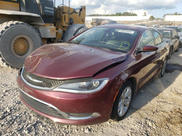 1C3CCCABXHN509974 - 2017 CHRYSLER 200 LIMITED BURGUNDY photo 2