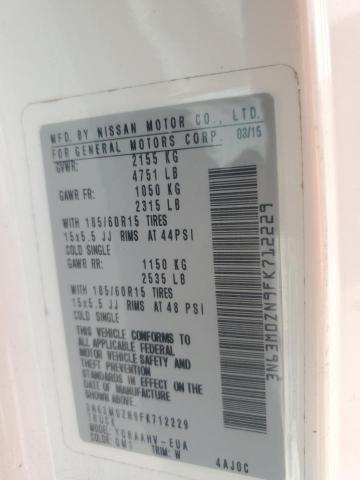 3N63M0ZN9FK712229 - 2015 CHEVROLET CITY EXPRE LT 白色 照片 12