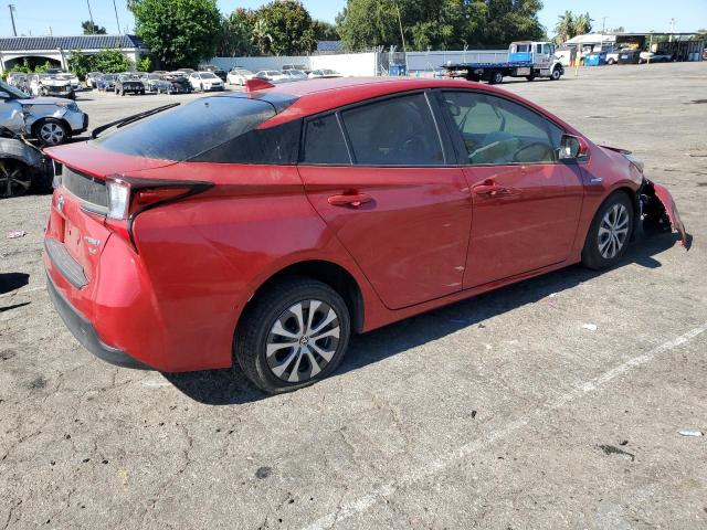 JTDL9MFU2M3028634 - 2021 TOYOTA PRIUS LE RED photo 3