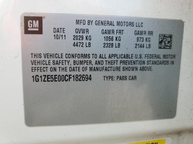 1G1ZE5E00CF182694 - 2012 CHEVROLET MALIBU LTZ თეთრი ფოტო 12