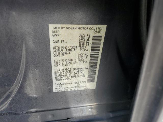 1N6AA0EDXAN301339 - 2010 NISSAN TITAN XE GRAY photo 12