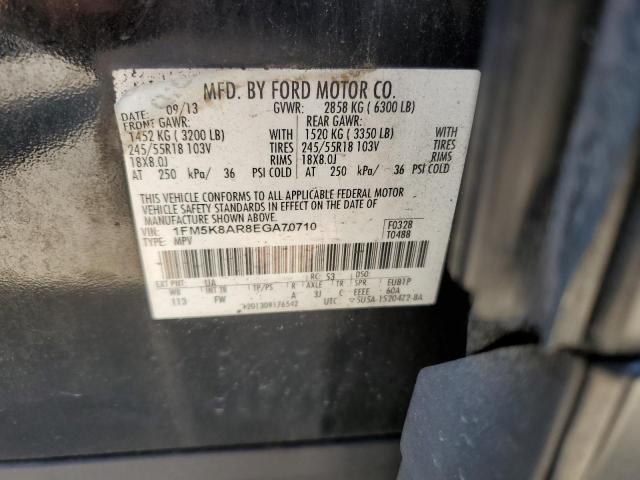 1FM5K8AR8EGA70710 - 2014 FORD EXPLORER POLICE INTERCEPTOR BLACK photo 13