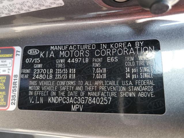 KNDPC3AC3G7840257 - 2016 KIA SPORTAGE EX GRAY photo 13