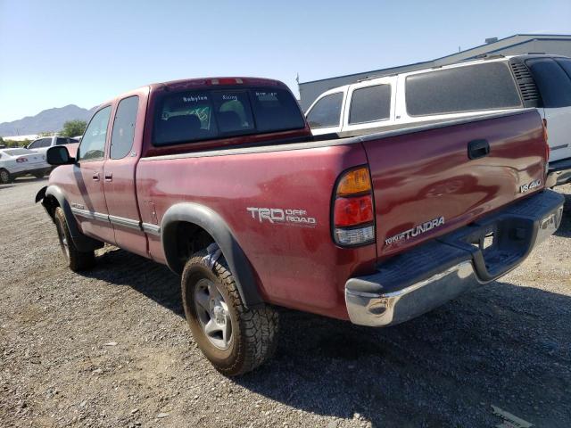 5TBBT44132S301879 - 2002 TOYOTA TUNDRA ACCESS CAB BURGUNDY photo 2