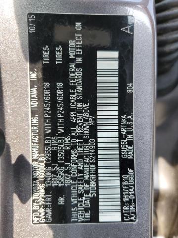 5TDBKRFH0FS214903 - 2015 TOYOTA HIGHLANDER LE GRAY photo 13