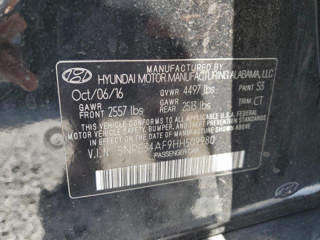 5NPE34AF9HH509980 - 2017 HYUNDAI SONATA SPORT შავი ფოტო 12