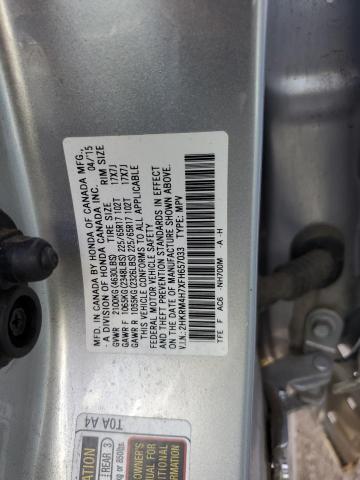 2HKRM4H7XFH657033 - 2015 HONDA CR-V EXL SILVER photo 12