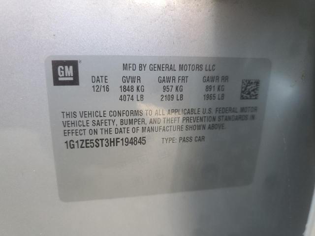 1G1ZE5ST3HF194845 - 2017 CHEVROLET MALIBU LT SILVER photo 12