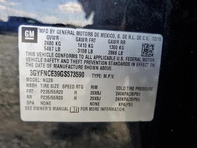 3GYFNCE39GS573590 - 2016 CADILLAC SRX PERFORMANCE COLLECTION Қара фото 13